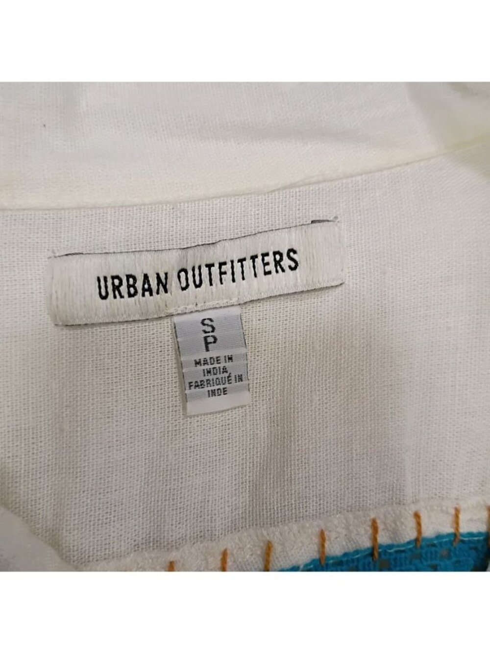 Urban Outfitters Embroidered Cropped SZ S Boho Festival Lagenlook Shirt - Picture 5 of 13